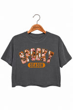 Spooky season floral ghost crop top