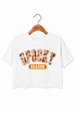 Spooky season floral ghost crop top