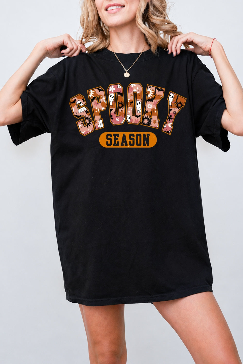Spooky season floral ghost tee