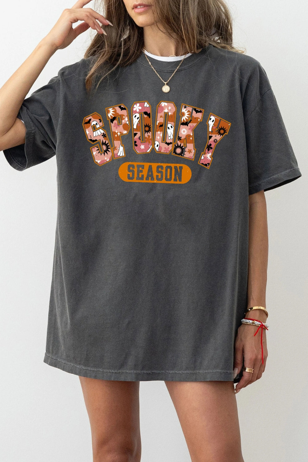Spooky season floral ghost tee