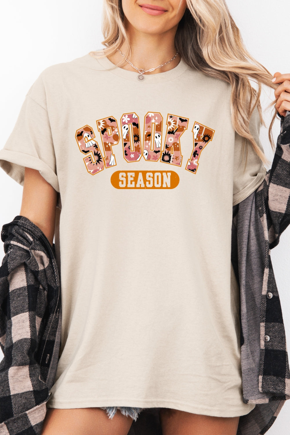 Spooky season floral ghost tee