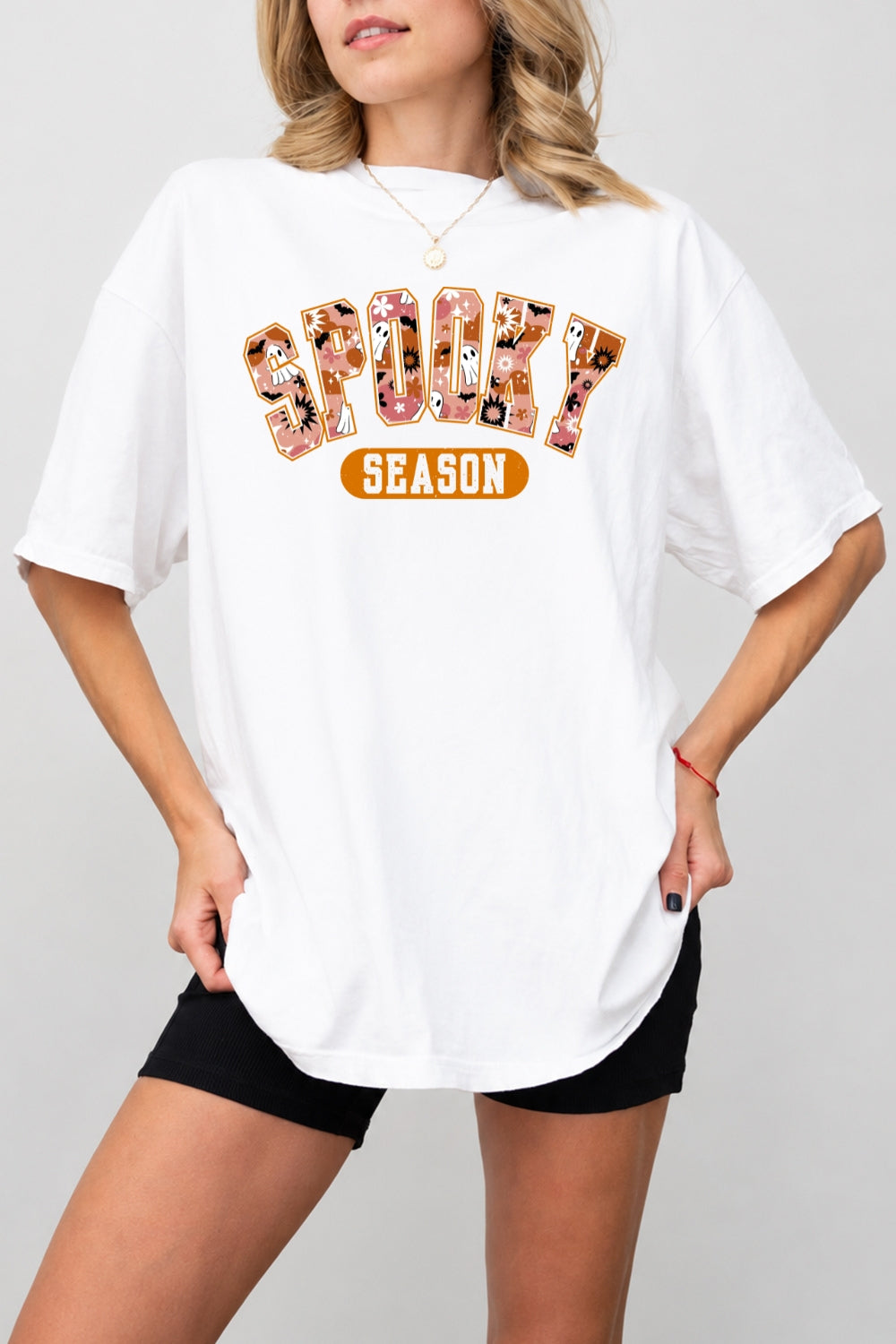 Spooky season floral ghost tee