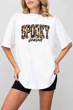 Spooky season floral letters tee