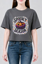 Spooky season pumpkin crop top