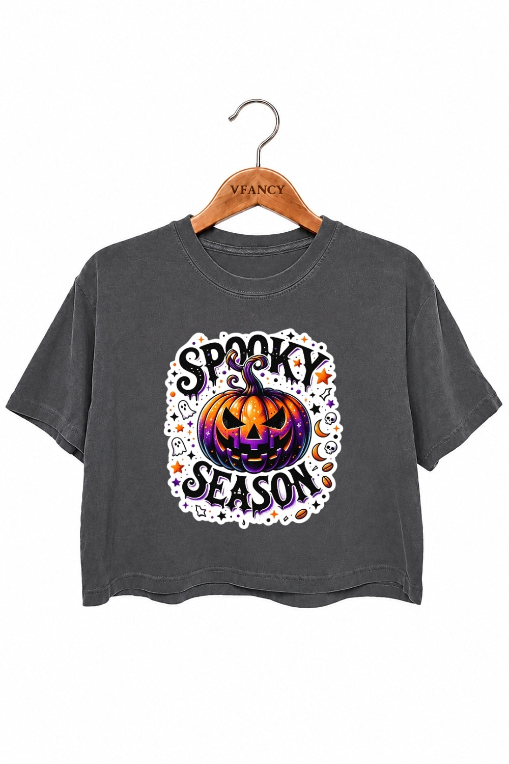 Spooky season pumpkin crop top