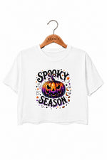 Spooky season pumpkin crop top