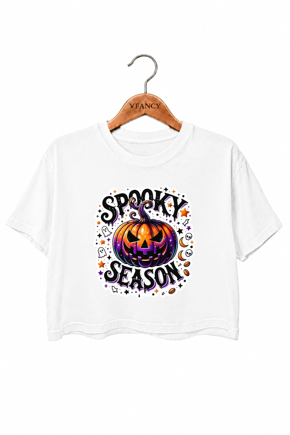 Spooky season pumpkin crop top