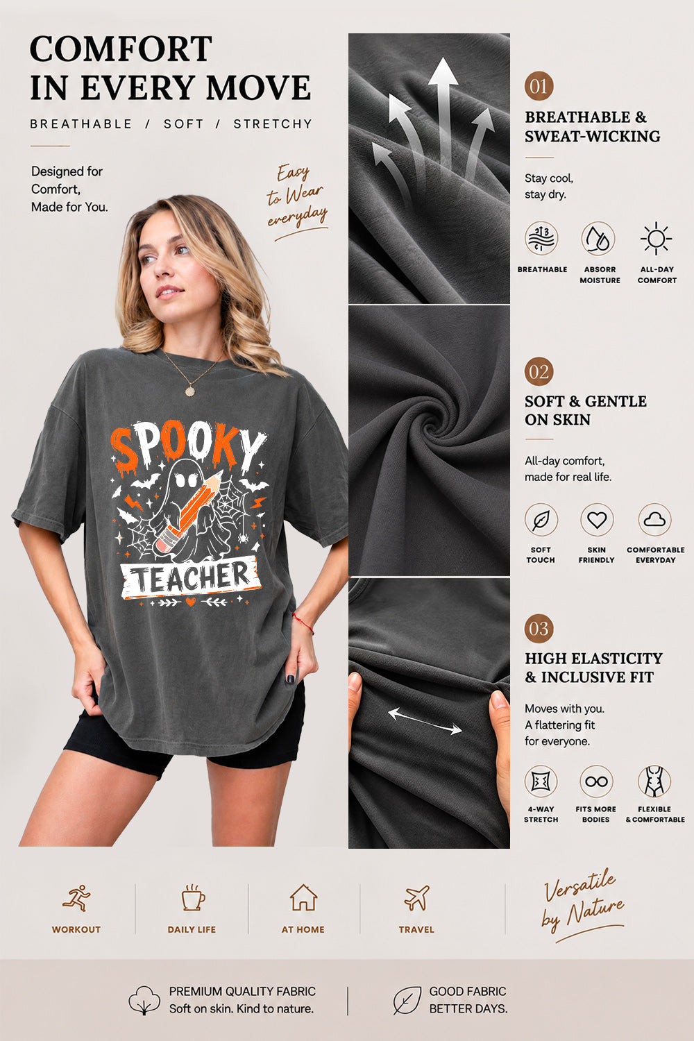 Spooky teacher ghost tee