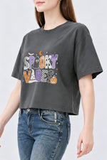 Spooky vibes halloween crop top