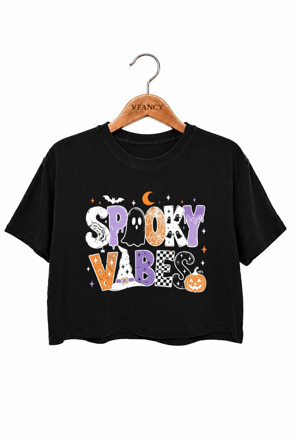 Spooky vibes halloween crop top