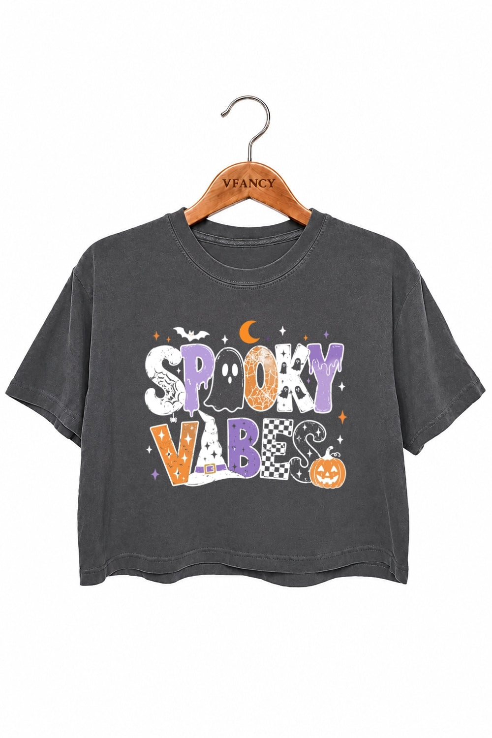 Spooky vibes halloween crop top