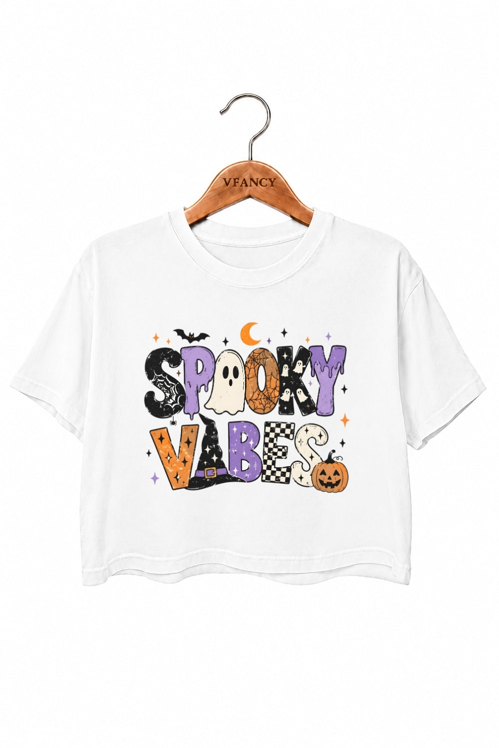 Spooky vibes halloween crop top