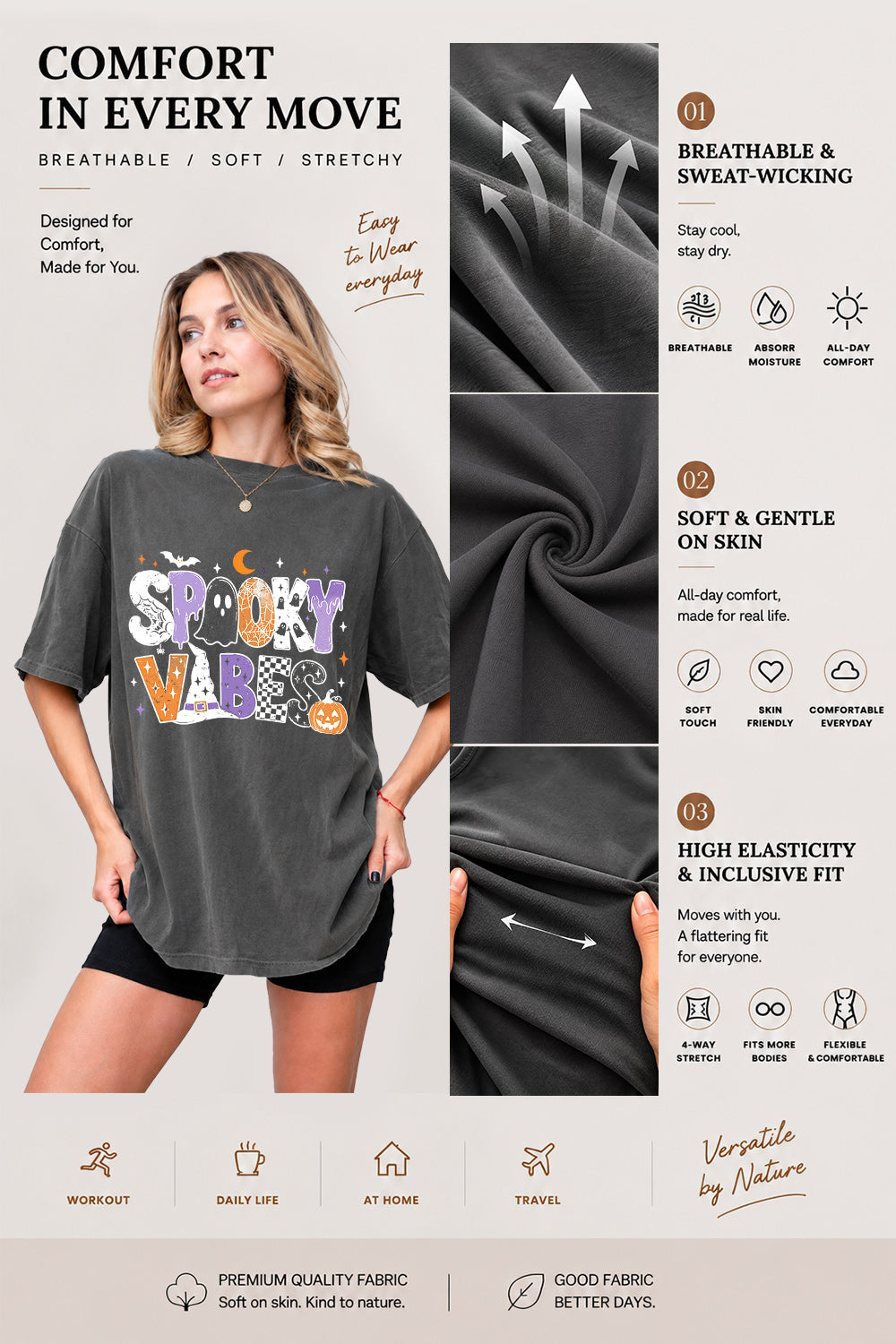 Spooky vibes halloween tee