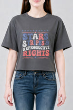 Star stripes and reproductive rights crop top