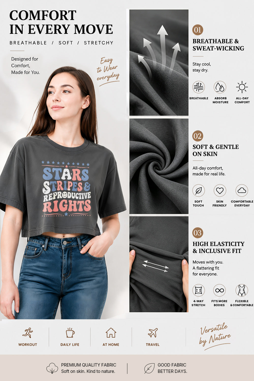 Star stripes and reproductive rights crop top