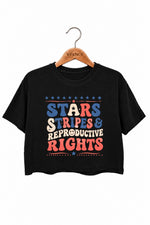 Star stripes and reproductive rights crop top