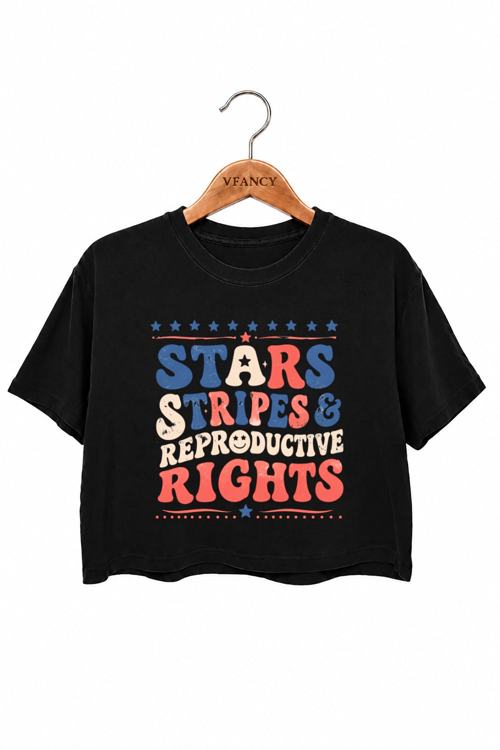 Star stripes and reproductive rights crop top