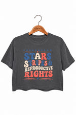 Star stripes and reproductive rights crop top