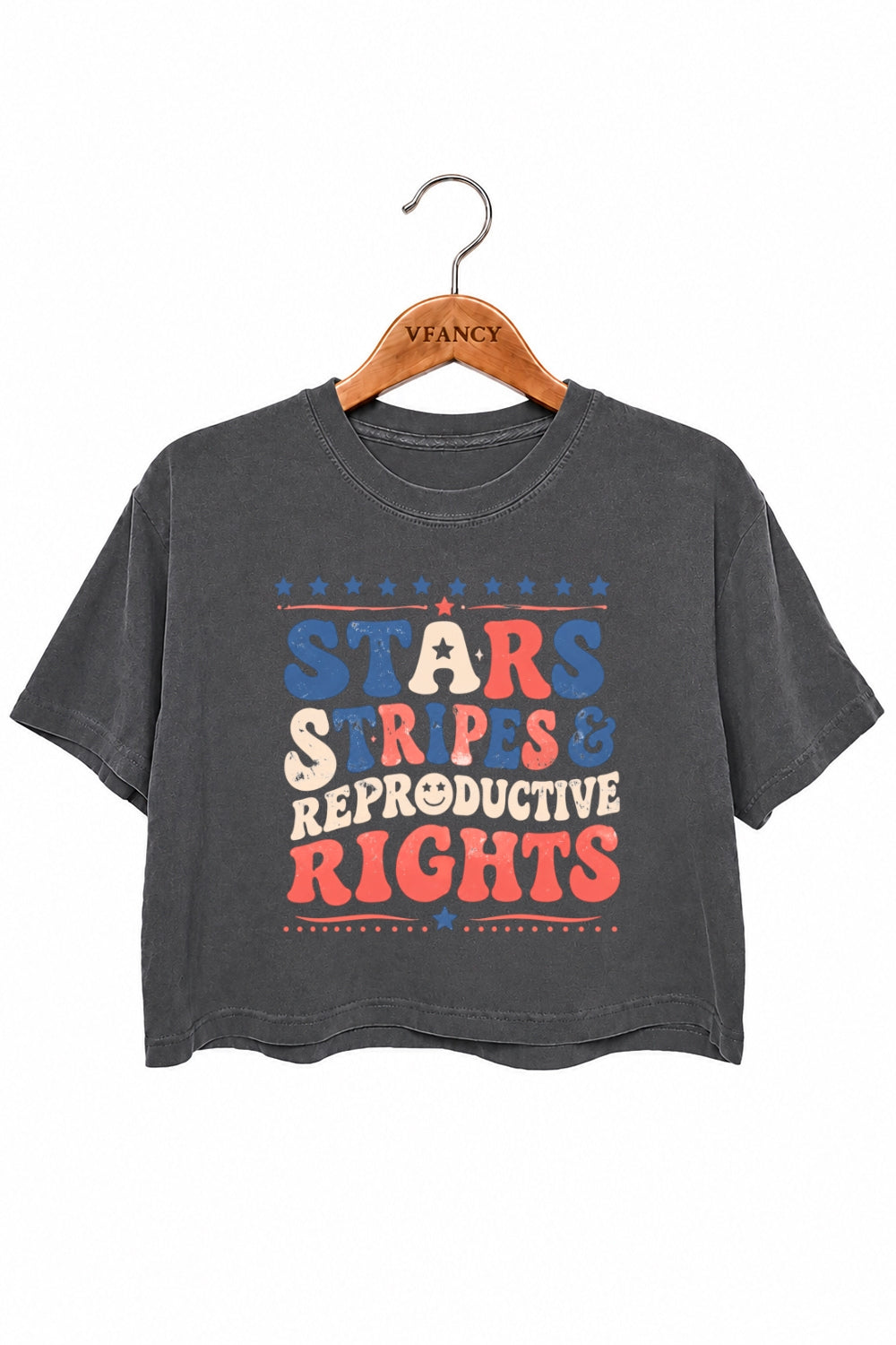 Star stripes and reproductive rights crop top
