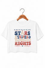 Star stripes and reproductive rights crop top