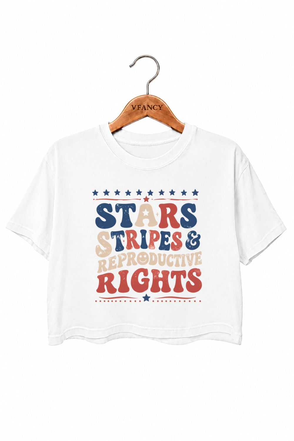 Star stripes and reproductive rights crop top