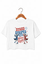 Star stripes and women's rights crop top