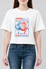 Star stripes women dancing crop top