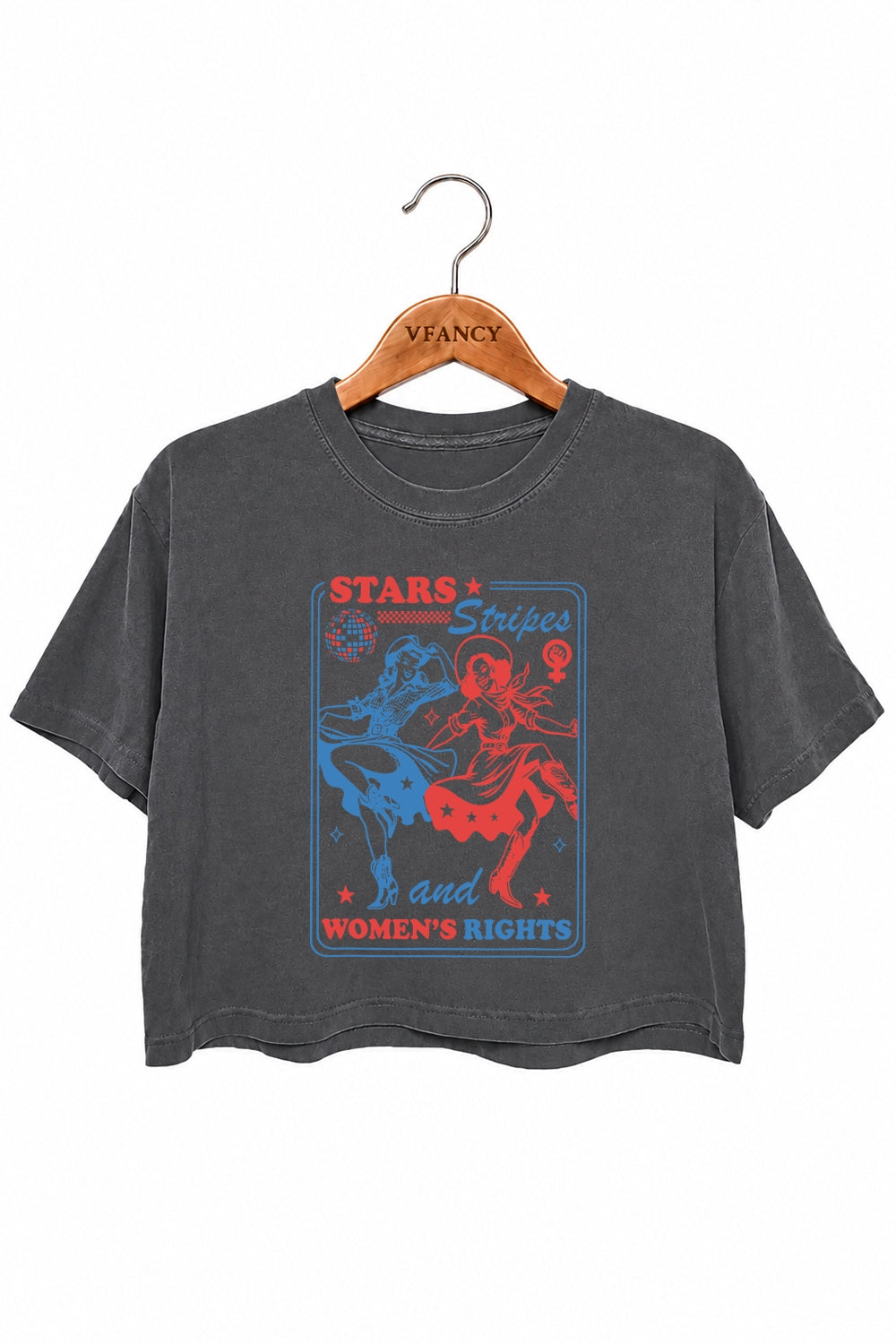 Star stripes women dancing crop top