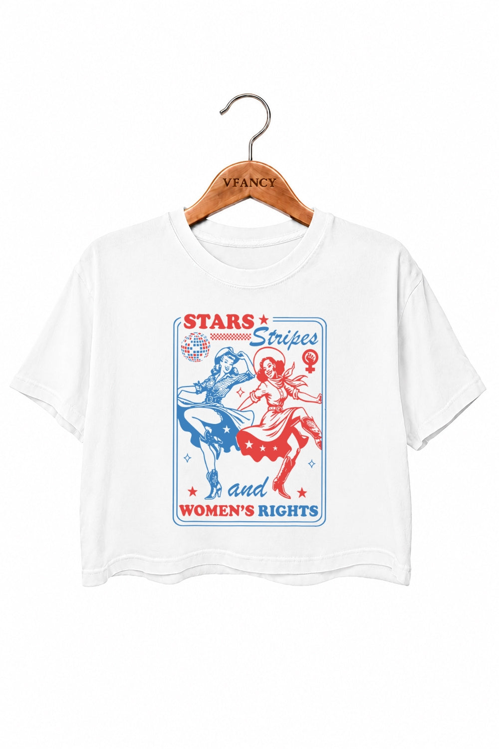 Star stripes women dancing crop top