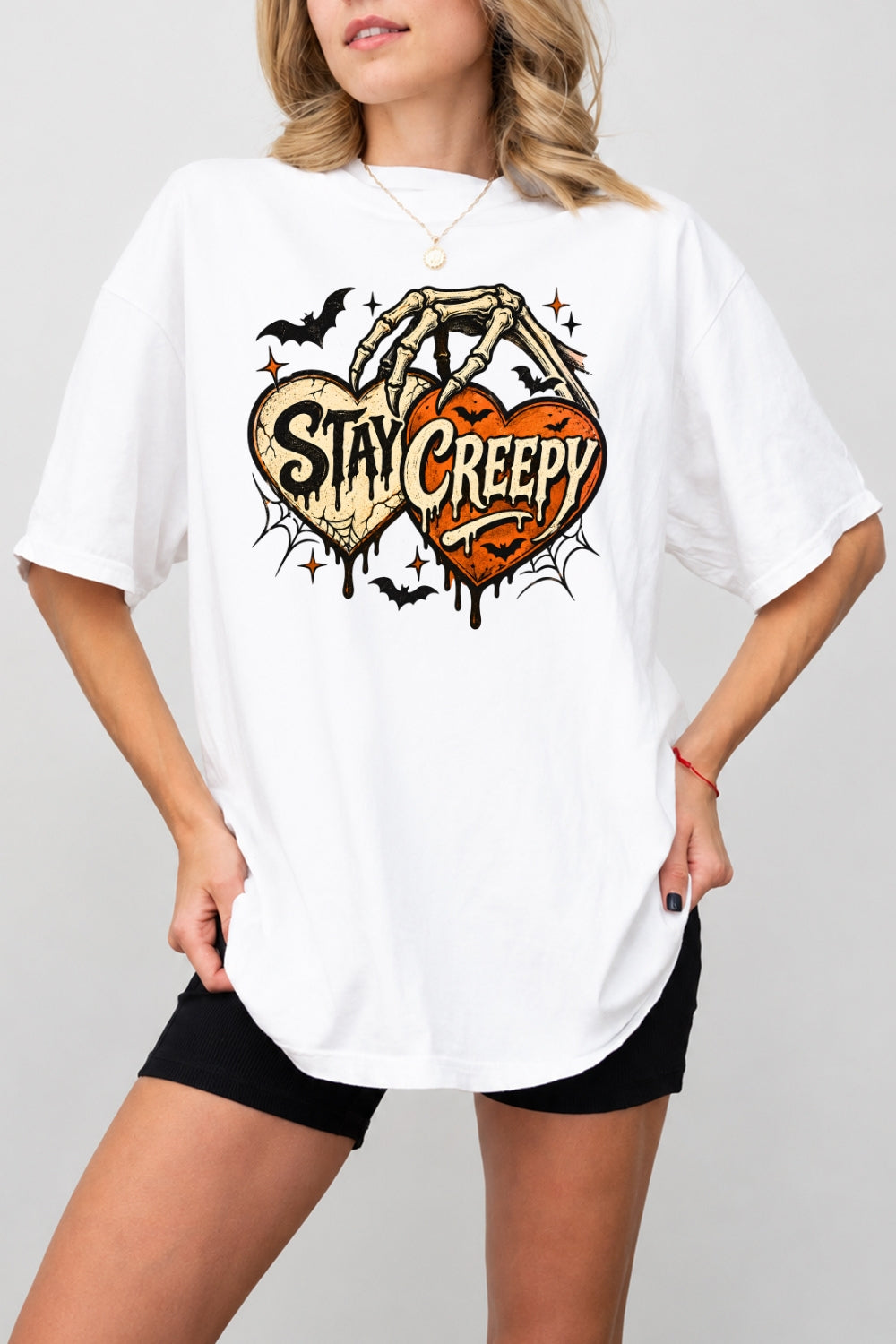 Stay creep skull heart tee