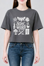 Stay weird witch crop top