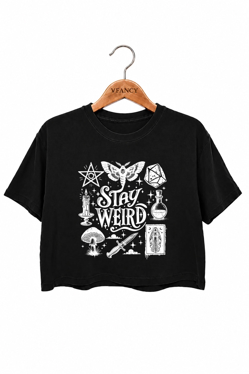 Stay weird witch crop top