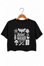 Stay weird witch crop top