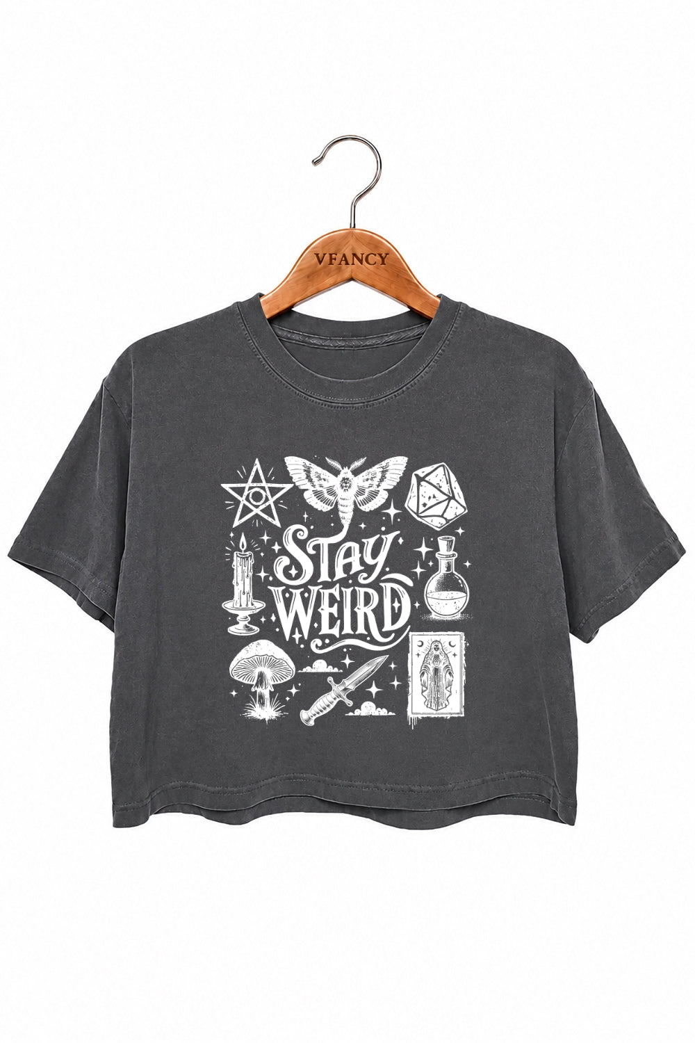 Stay weird witch crop top