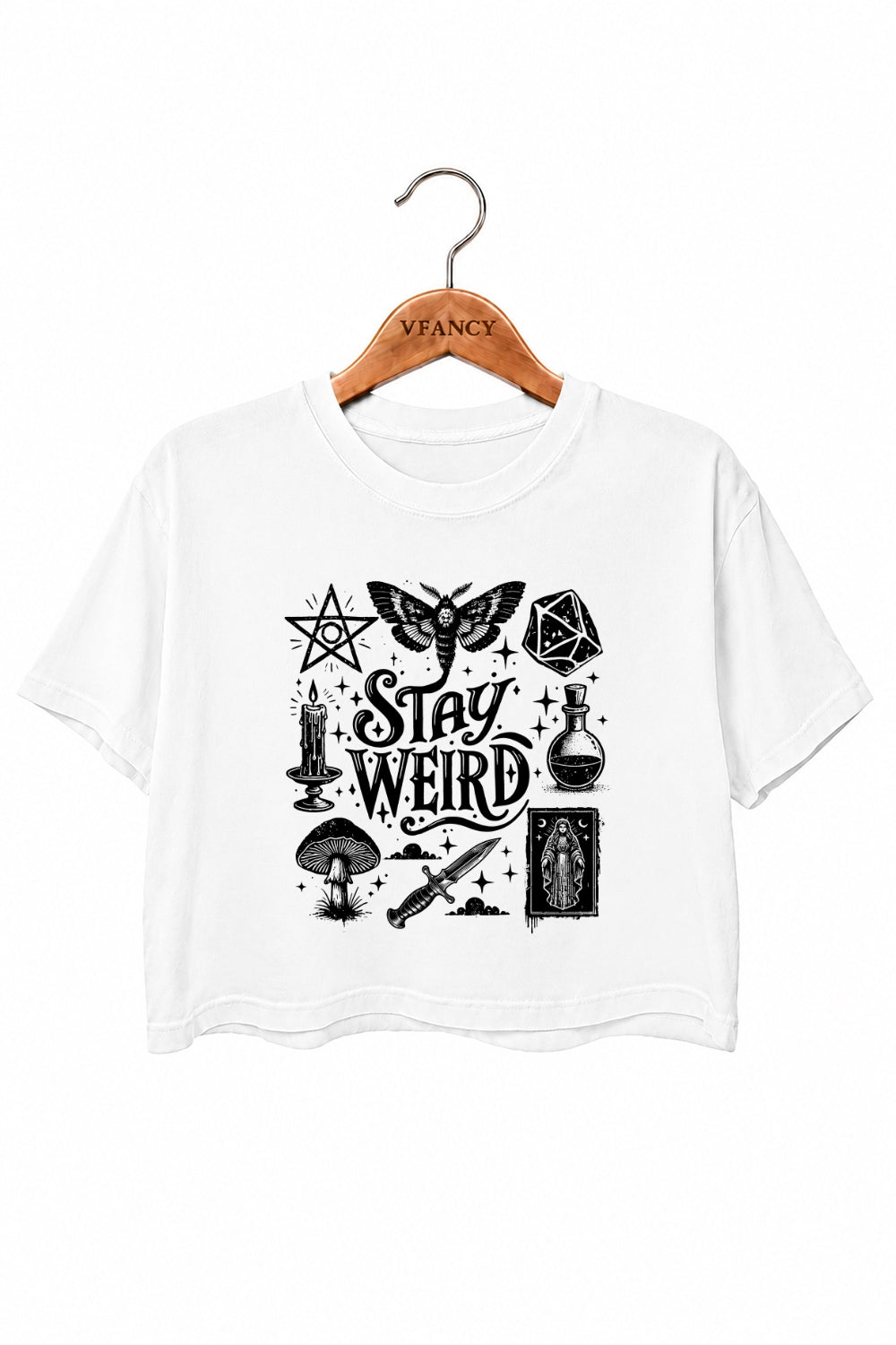 Stay weird witch crop top
