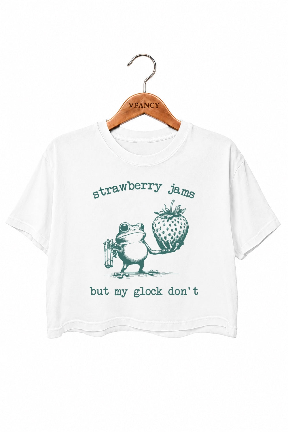 Strawberry jam frog funny crop top