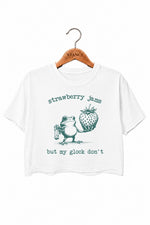 Strawberry jam frog funny crop top