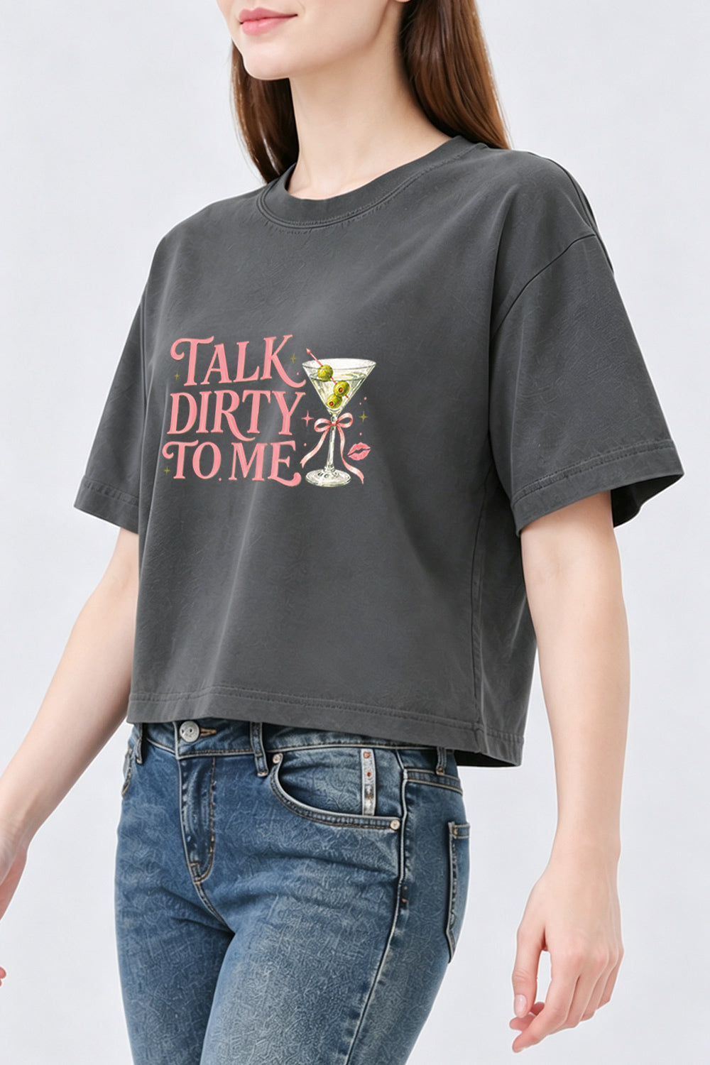 Talk dirty to me cocktail crop top