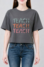 Teach compassion kindness cofidence crop top