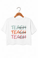 Teach compassion kindness cofidence crop top