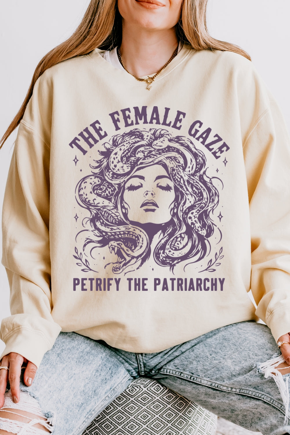 The female gaze medusa crop sweatshirt