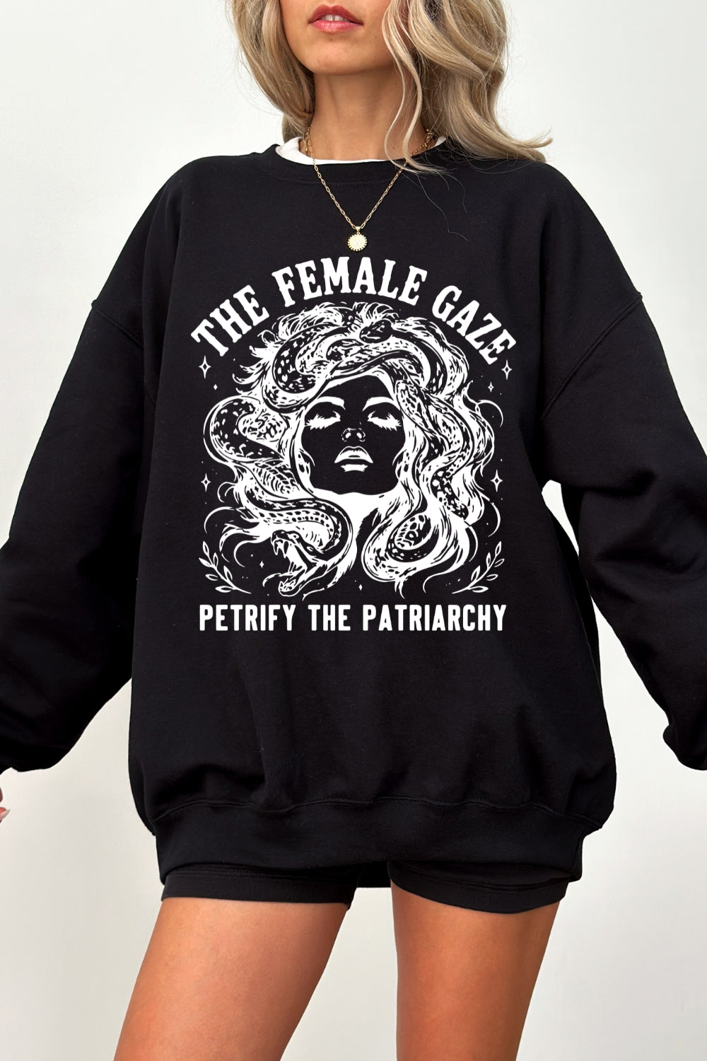 The female gaze medusa crop sweatshirt