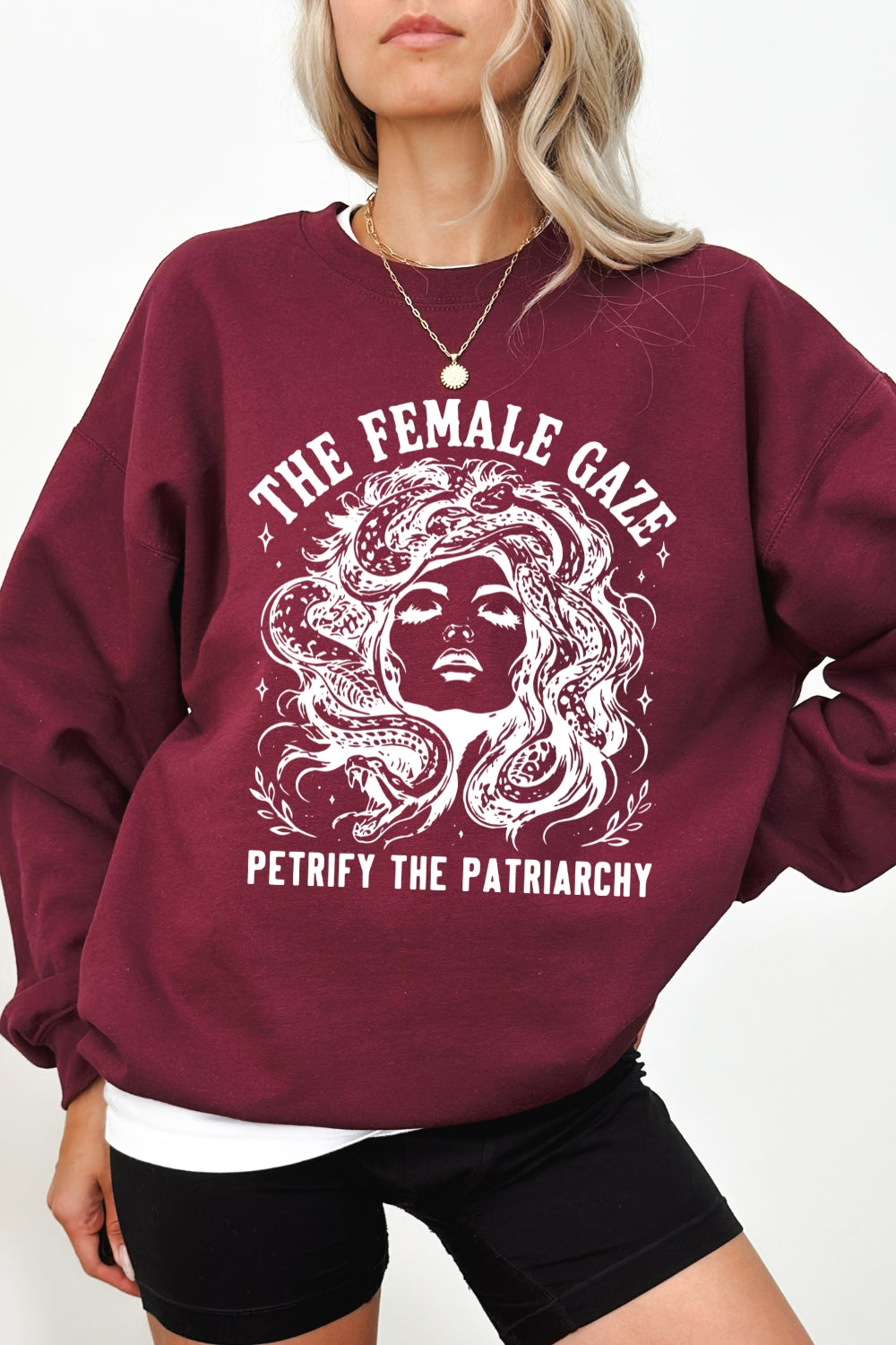 The female gaze medusa crop sweatshirt