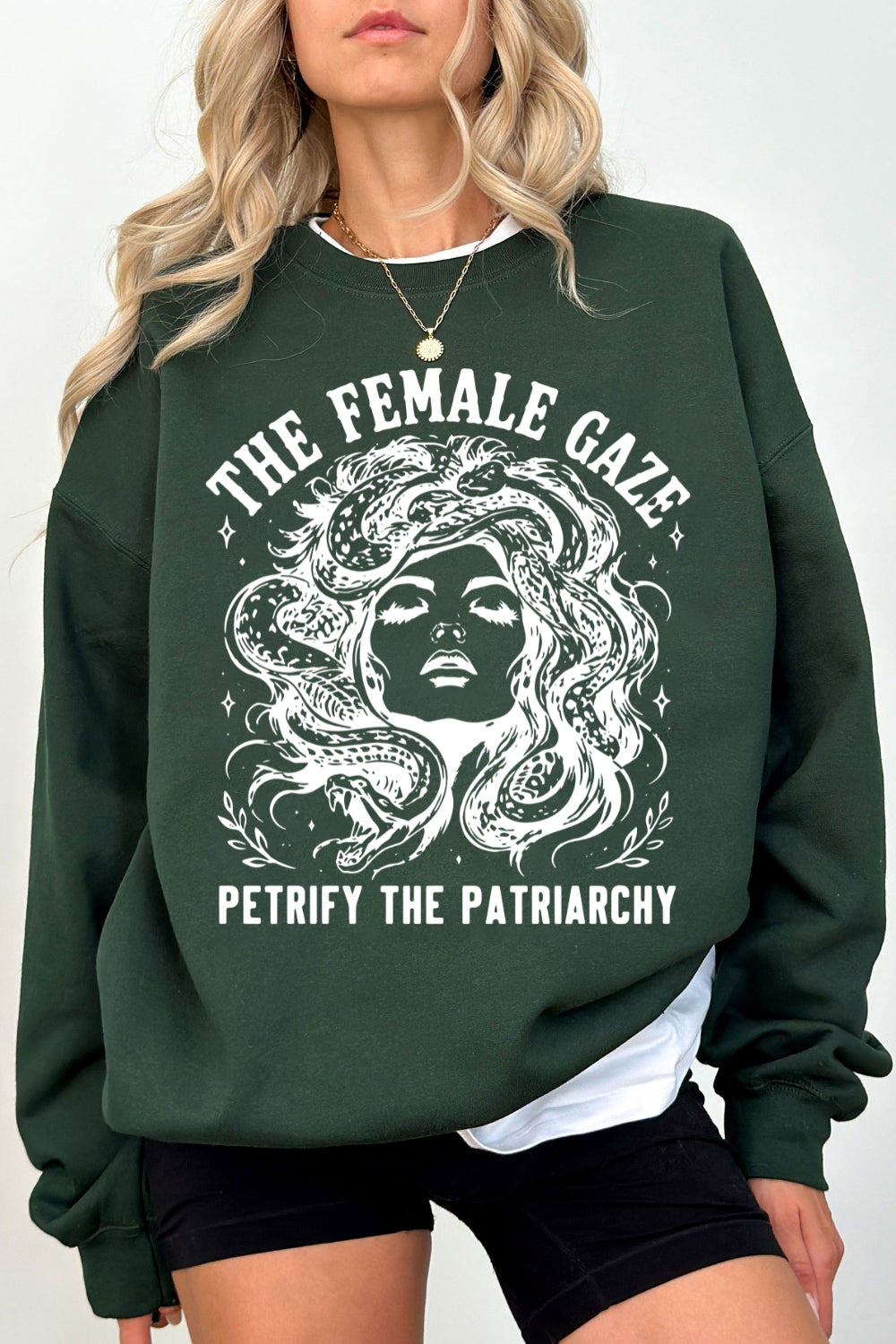 The female gaze medusa crop sweatshirt