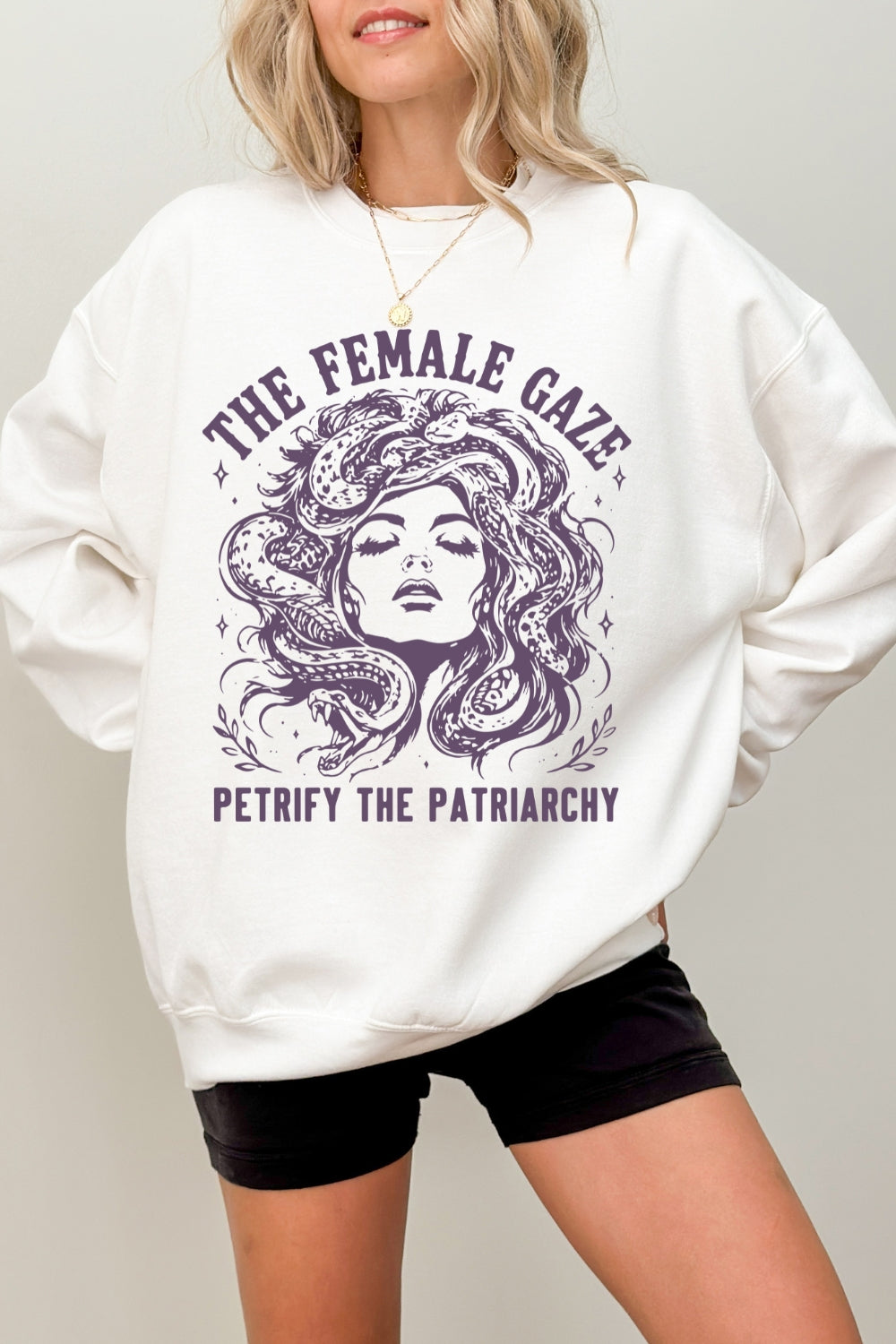 The female gaze medusa crop sweatshirt
