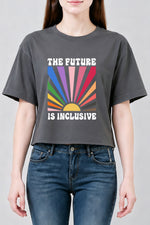 The future is inclusive rainbow crop top