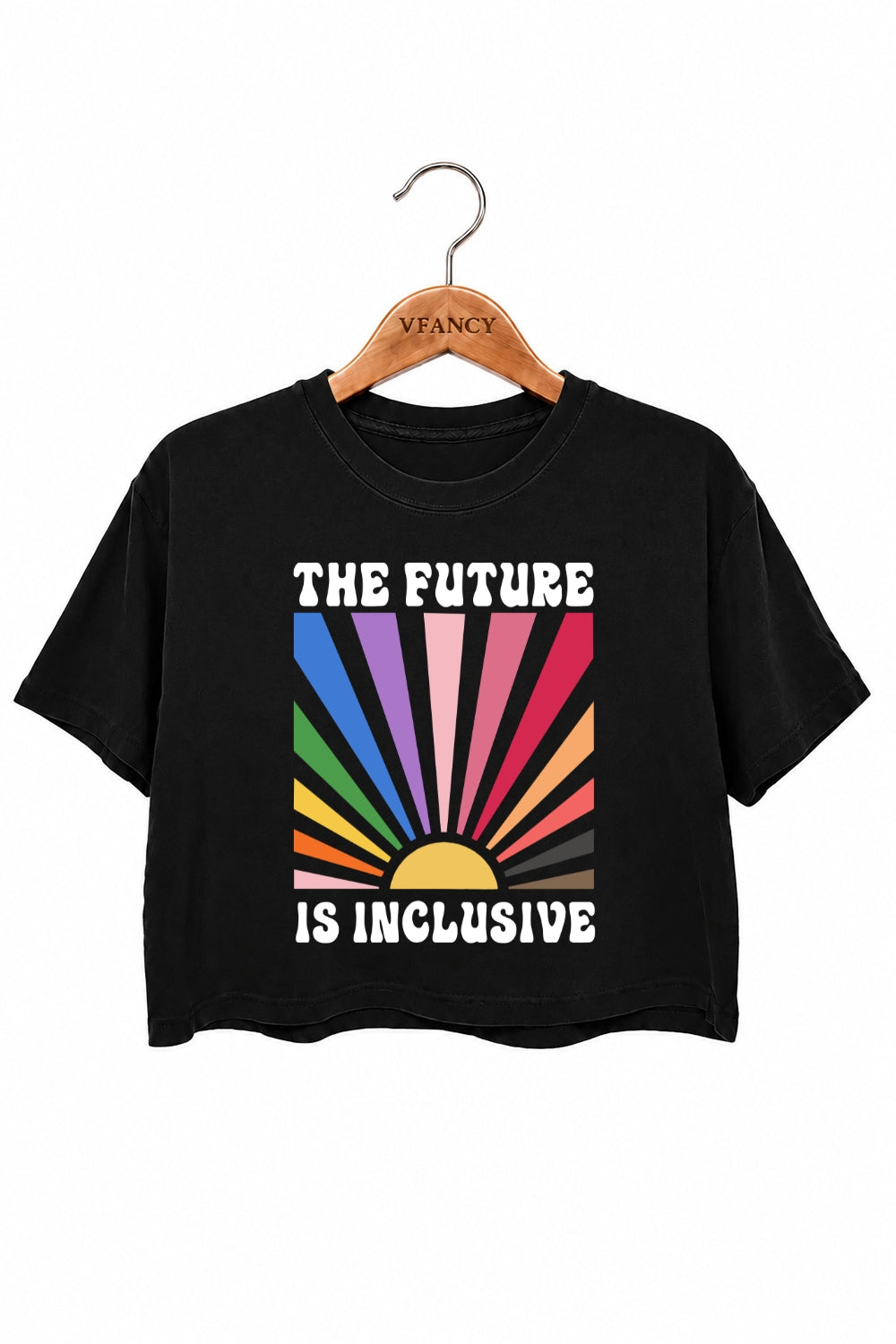 The future is inclusive rainbow crop top