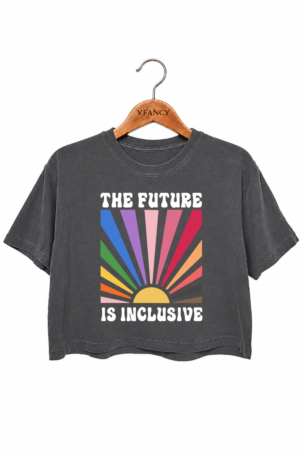The future is inclusive rainbow crop top