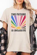 The future is inclusive rainbow tee