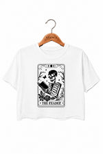 The reader skull reading crop top